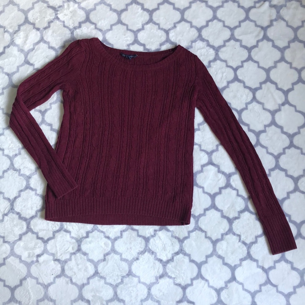 AMERICAN EAGLE OUTFITTERS Dark red knit sweater